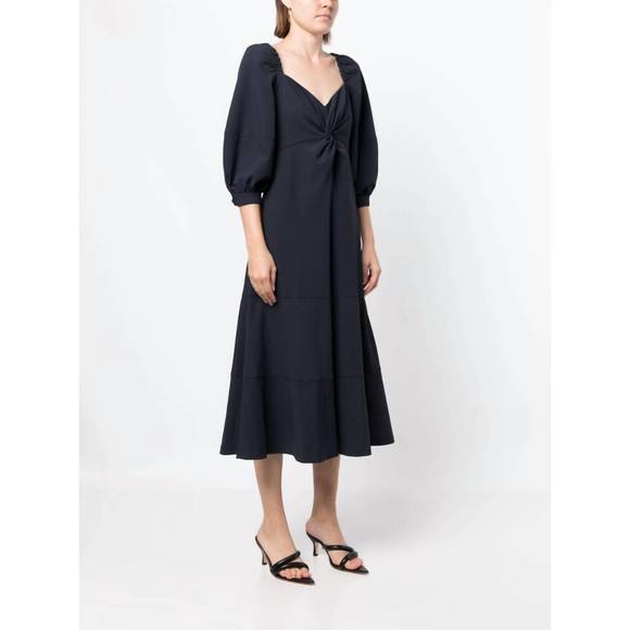 NEW CINQ A SEPT kristina midi dress in navy - Picture 9 of 10